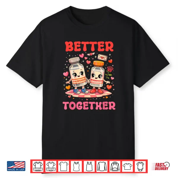 Valentine Better Together Nurse Pink Bow Rn Pct Cna Nurse Shirt