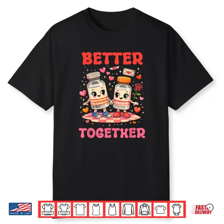 Valentine Better Together Nurse Pink Bow RN PCT CNA Nurse Shirt