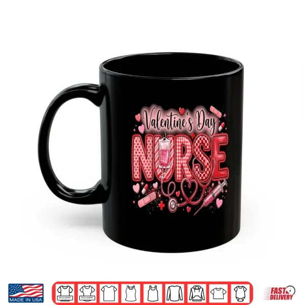 Mug Red Healthcare ER RN CNA ICU Valentine Nurse Heart Nurses Shirt