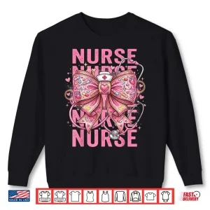 Sweatshirt Pink Healthcare ER RN CNA ICU Valentine Nurse Heart Nurses Shirt