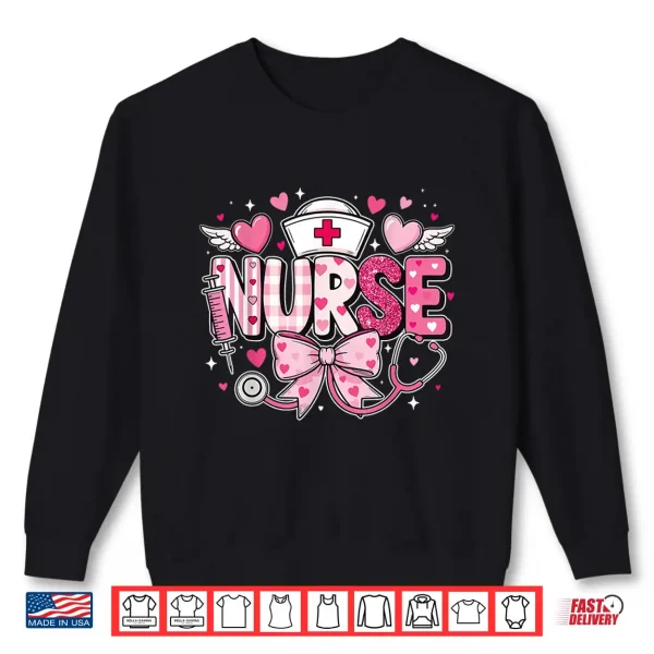 Sweatshirt Nurse Valentines Day Cute Stethoscope RN Nursing Life Shirt
