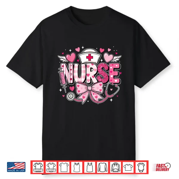 Nurse Valentines Day Cute Stethoscope Rn Nursing Life Shirt