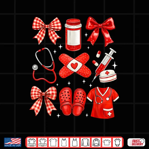 Nurse Valentines Cute Coquette Nursing Shirt 4 Design Nurse Valentines Cute Coquette Nursing Shirt