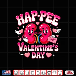 Design Funny Kidney Hap Pee Valentine Urology Nurse Dialysis Crew Shirt