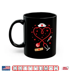 Mug Cute Stethoscope Heart Design for Nurse Valentine Days Nurse Shirt