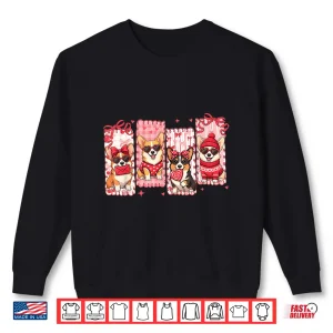 Sweatshirt Valentine Cute Corgi Dog Lover Girly Coquette Bow Girl Women Shirt