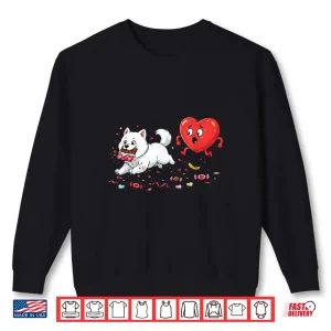 Sweatshirt Samoyed Dog Heart Chocolate Valentine Dog Womens Mens Kids Shirt