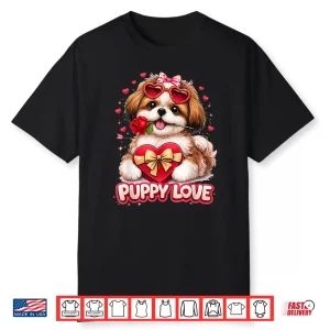 Puppy Love Valentine Shih Tzu Dog Cute Romance Shirt