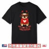 My Dog Is My Valentine English Bulldog Heart Glasses Cute Shirt
