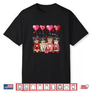 Love Group Shelties Sunglasses Valentine Owner Family Kids Shirt