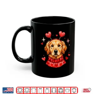Mug Golden Retriever Valentine Cute Heart Dog Mom Dad Dog Lover Shirt
