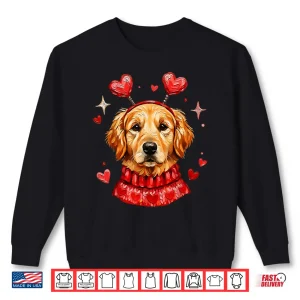 Sweatshirt Golden Retriever Valentine Cute Heart Dog Mom Dad Dog Lover Shirt