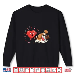 Sweatshirt Funny Cavalier King Charles Spaniel Heart Valentine Dog Shirt