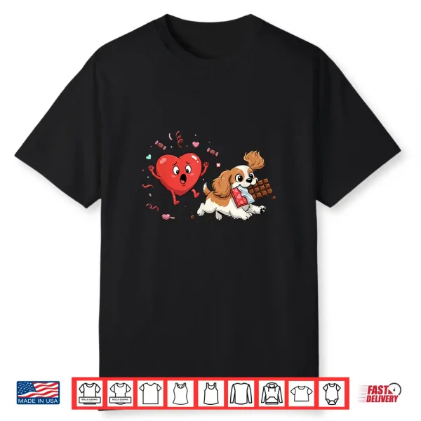 Funny Cavalier King Charles Spaniel Heart Valentine Dog Shirt