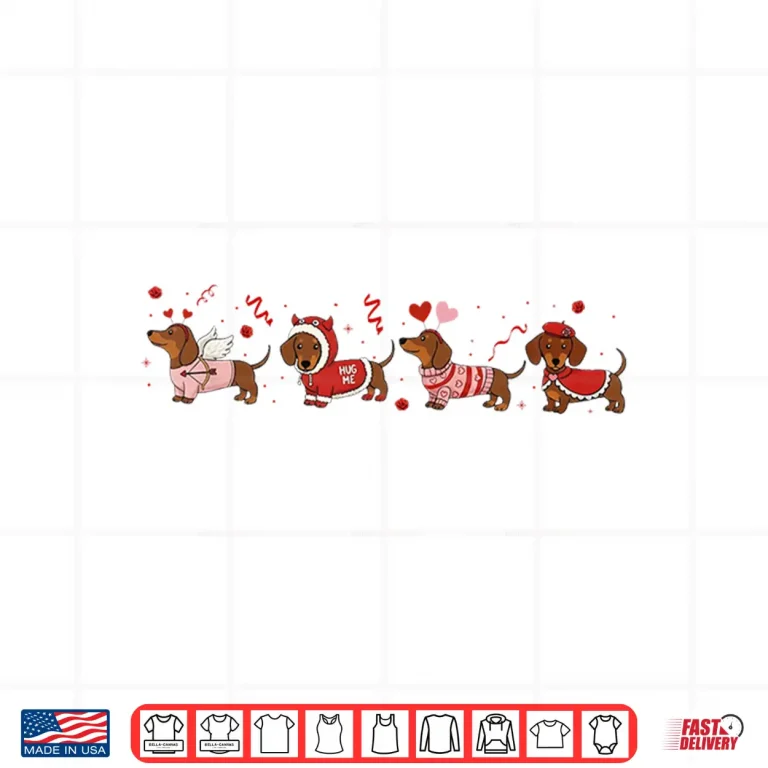 Design Dachshund Valentines Wiener Dog Love Tee Dog Mom Humor Tee Shirt