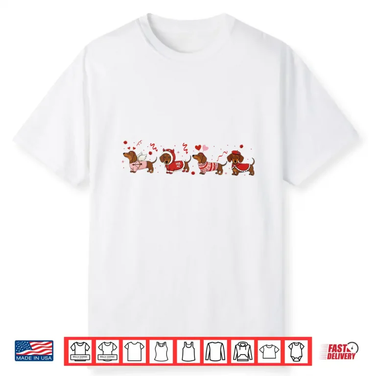 Dachshund Valentines Wiener Dog Love Tee Dog Mom Humor Tee Shirt