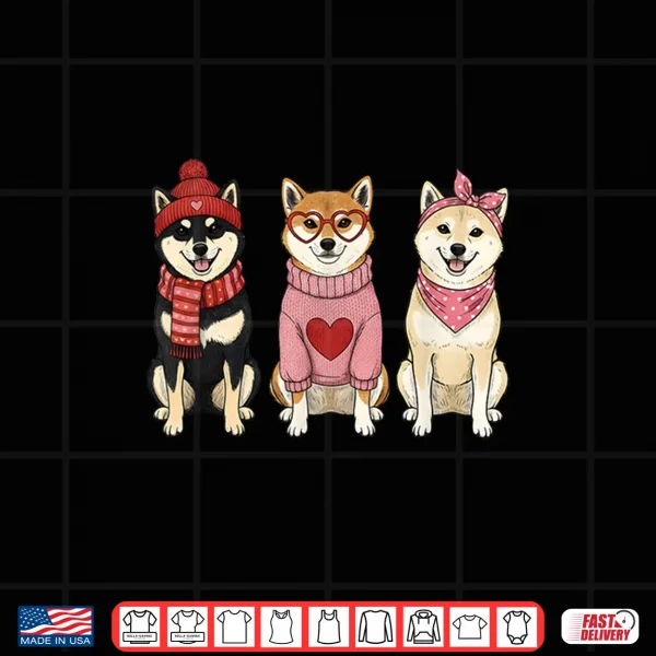 Design Cute Shiba Inu Valentine Dog Shirt