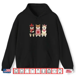 Hoodie Cute Shiba Inu Valentine Dog Shirt