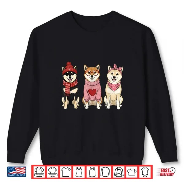 Sweatshirt Cute Shiba Inu Valentine Dog Shirt
