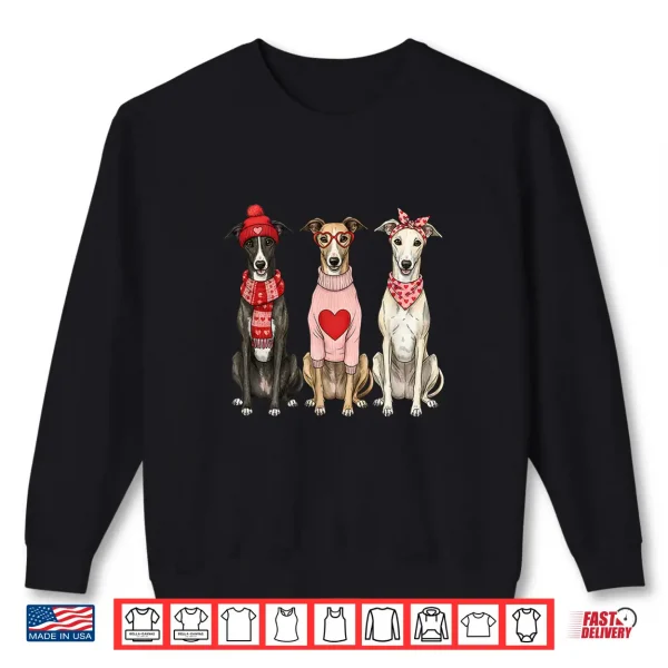 Sweatshirt Cute Greyhound Valentine Dog Shirt