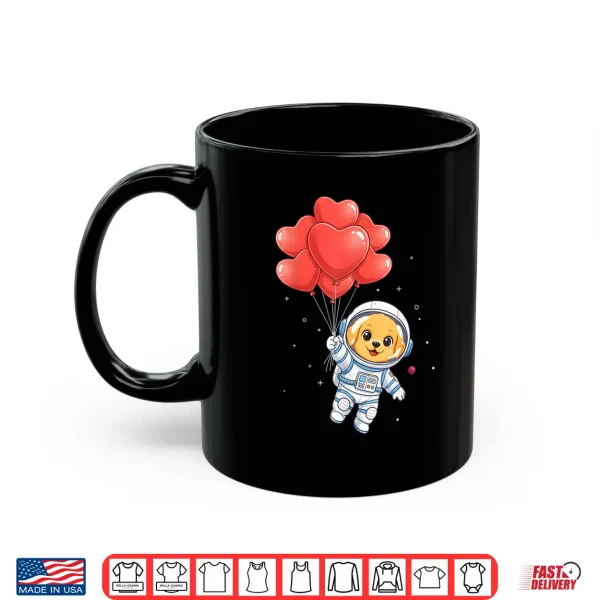 Mug Astronaut Golden Retriever Valentine Day Dog Heart Balloon Shirt