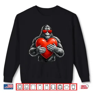 Sweatshirt Valentines Day Bigfoot Heart Sasquatch Men Boys Kids Shirt