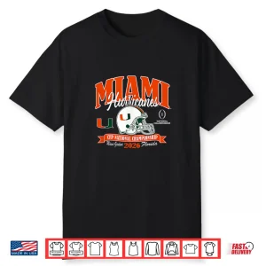 Miami Hurricanes National Championship Cfp 2026 Helmet Black Shirt