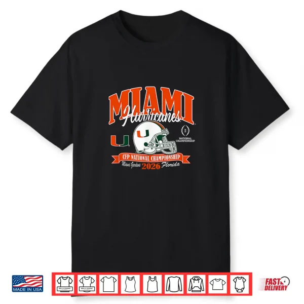 Miami Hurricanes National Championship Cfp 2026 Helmet Black Shirt