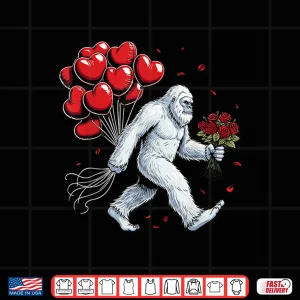 Design Yeti Valentines Day Funny Abominable Snowman Hearts Love Shirt