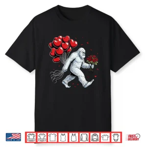 Yeti Valentines Day Funny Abominable Snowman Hearts Love Shirt