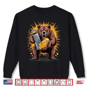 Sweatshirt Vintage Bear with Cheese Grater Hat and Retro Sunglasses Shirt 2
