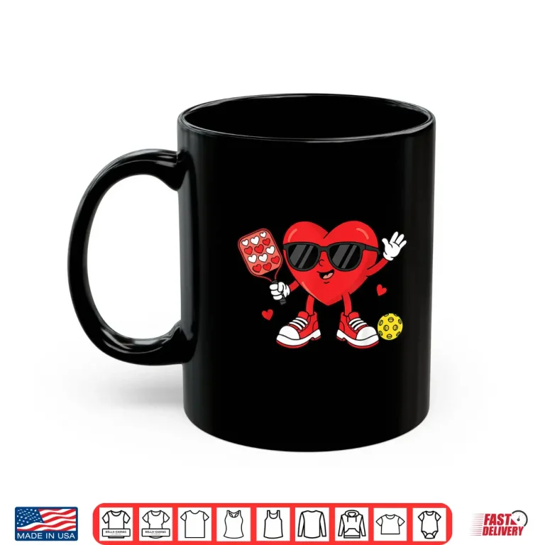 Mug Valentines Day Pickleball Heart Player Women Girls Shirt
