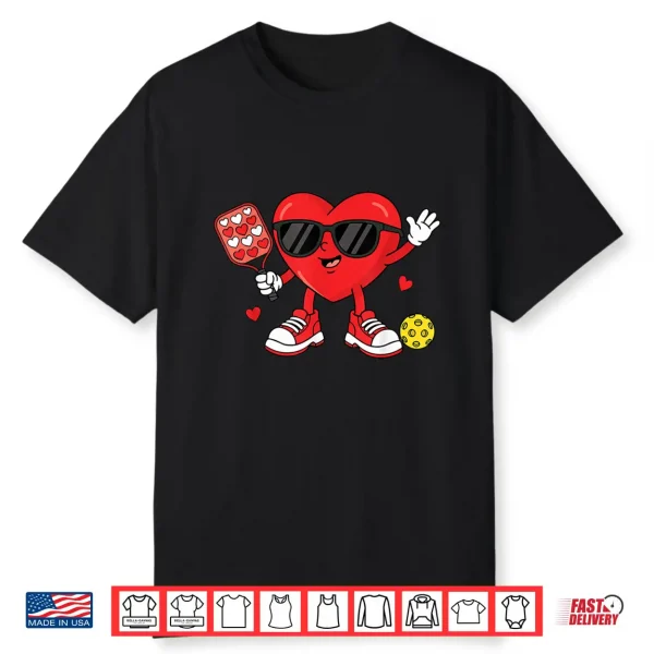 Valentines Day Pickleball Heart Player Women Girls Shirt