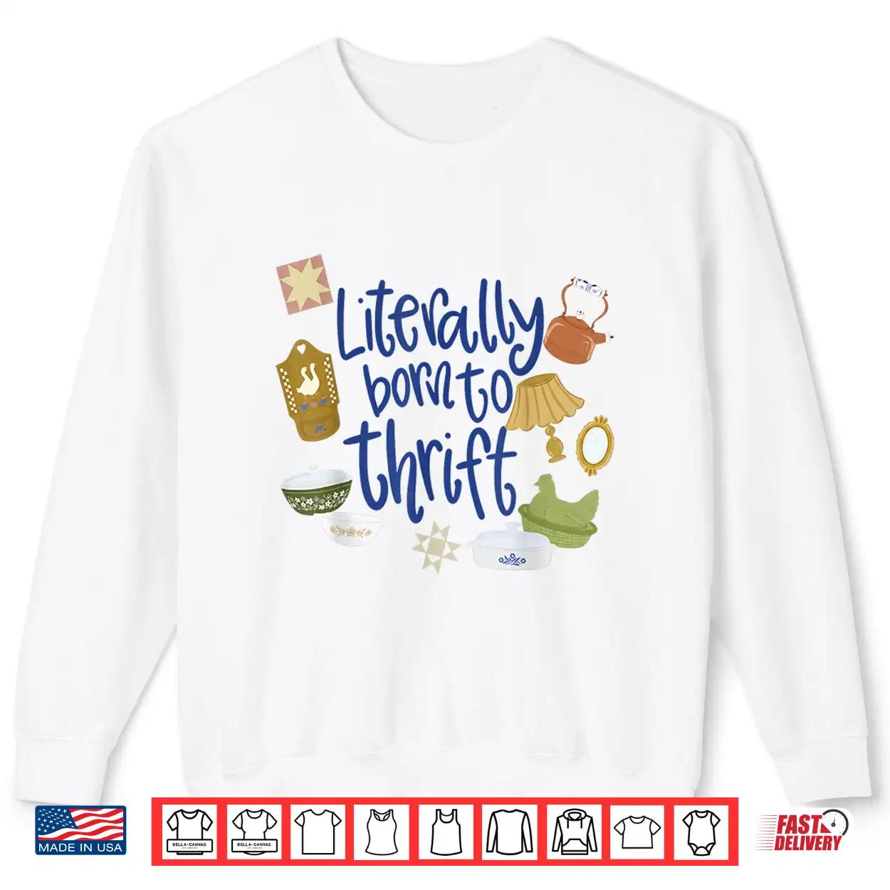 Trendy Vintage Literally Born To Thrift Cottagecore Lover Shirt