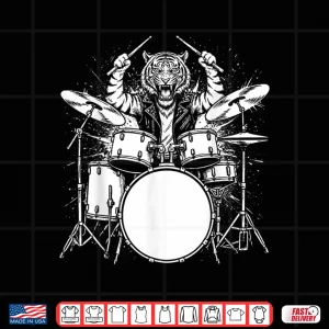 Tiger Drummer Rock Wild Animal Playing Drums Shirt 4 Design Tiger Drummer Rock Wild Animal Playing Drums Shirt