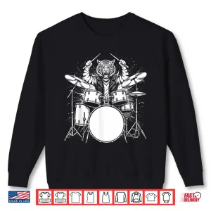 Tiger Drummer Rock Wild Animal Playing Drums Shirt 2 Sweatshirt Tiger Drummer Rock Wild Animal Playing Drums Shirt