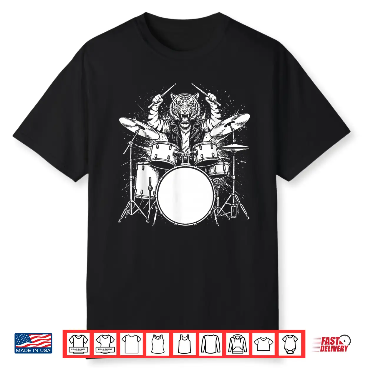 Tiger Drummer Rock Wild Animal Playing Drums Shirt Tiger Drummer Rock Wild Animal Playing Drums Shirt