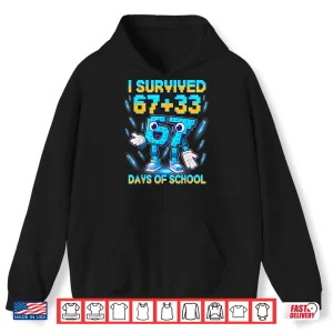 Hoodie I Survived 100 Days of School 67 Italian Brainrot Kids Meme Shirt