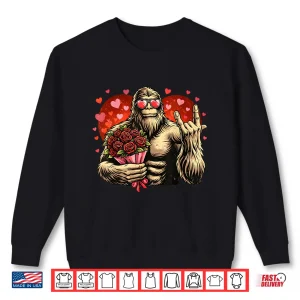 Sweatshirt Funny Valentines Day Bigfoot Heart Sasquatch Men Boys Kids Shirt