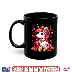 Mug Cute Unicorn Heart Valentines Day Girls Kids Women Valentine Shirt