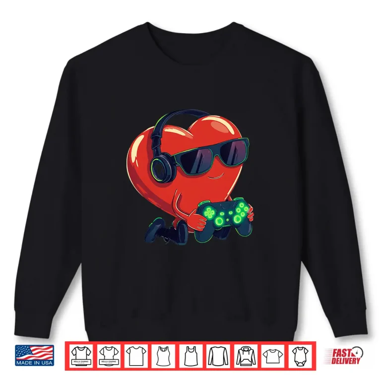 Sweatshirt Funny Valentine Heart Video Game Design Gamer Holiday Humor Shirt