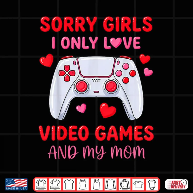 Design Funny Gamer Valentine Quote with Controller Hearts Gaming Shirt