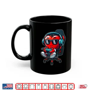 Mug Funny Gamer Hearts Valentines Day Boys Kids Son Video Games Shirt