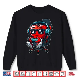 Sweatshirt Funny Gamer Hearts Valentines Day Boys Kids Son Video Games Shirt