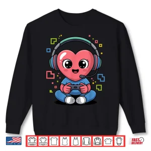 Cute Gamer Heart With Headset And Controller Valentine Shirt 2 Sweatshirt Cute Gamer Heart with Headset and Controller Valentine Shirt