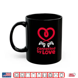 Mug Connected by Love Bold red Gamer Valentine Outfit for Couple Shirt