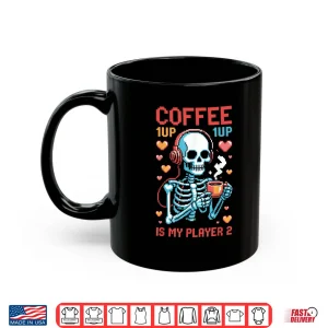 Mug Coffee is My Player Two Pixel Gamer Gaming Valentine Meme Shirt