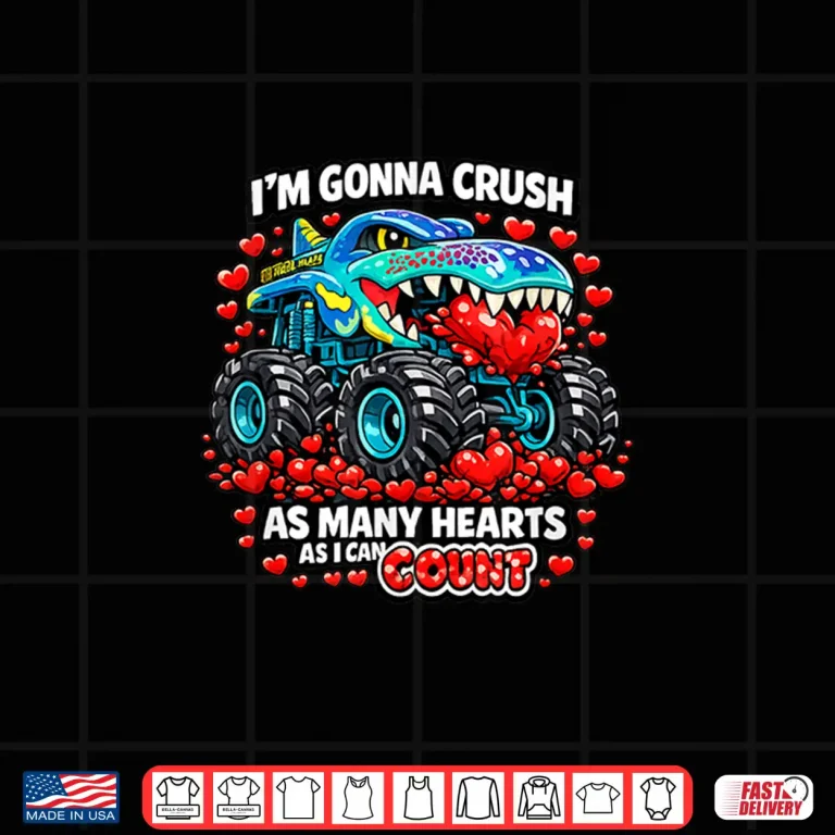 Design Monster Truck Toddler Valentines Shirt 1