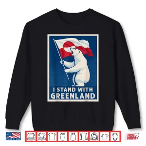 Sweatshirt I Stand with Greenland Flag Bear Greenlanders Supports Shirt 1