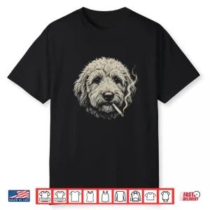 Dog Smoking Cigarette Funny Goldendoodle Meme Shirt